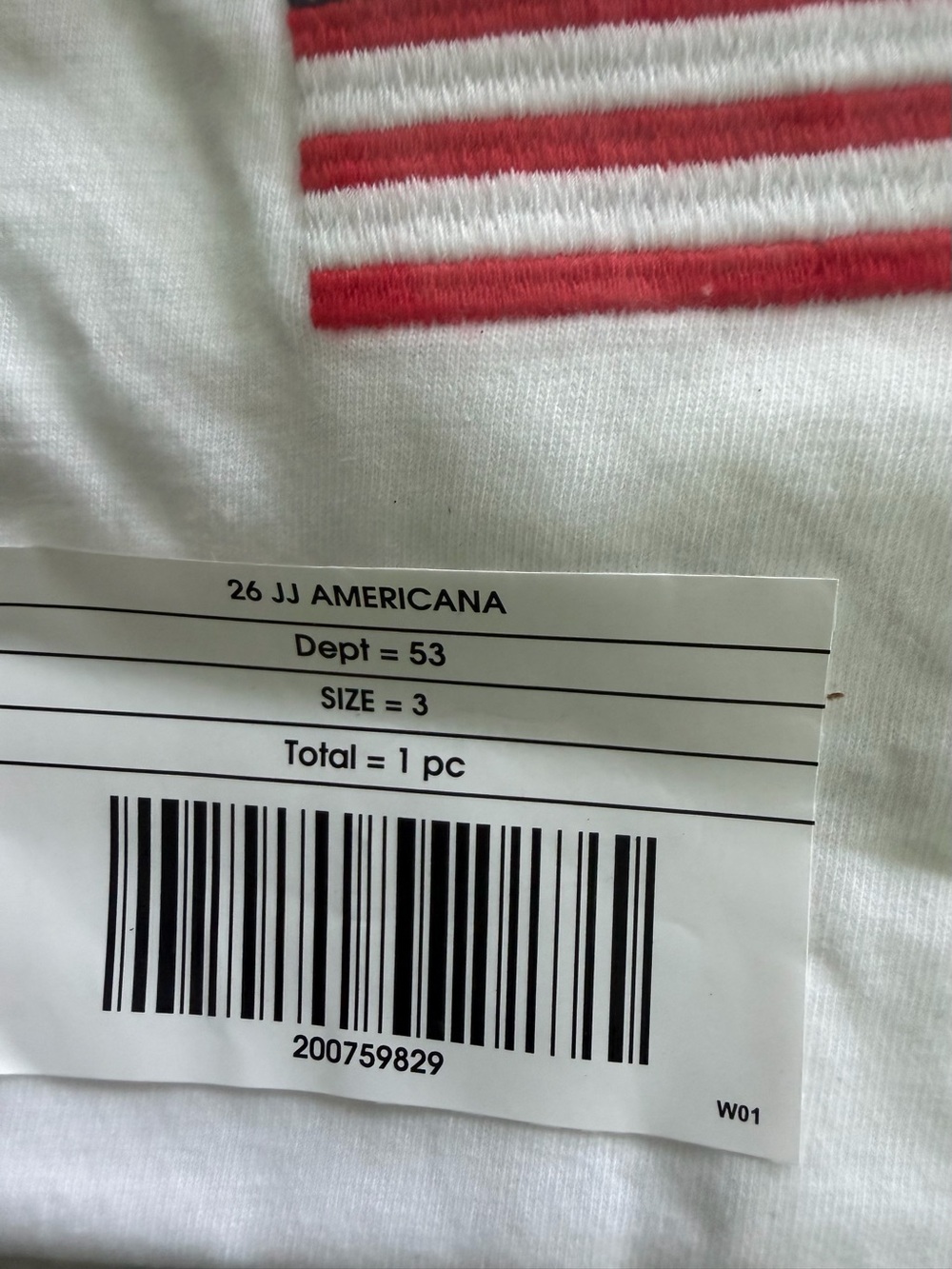 Jamie and Jack size 3T T-shirt with flag new with tags unisex